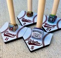 Baseball/Softball Ring Display Homeplate custom name team gift with 2025 MLB Baseball Card!