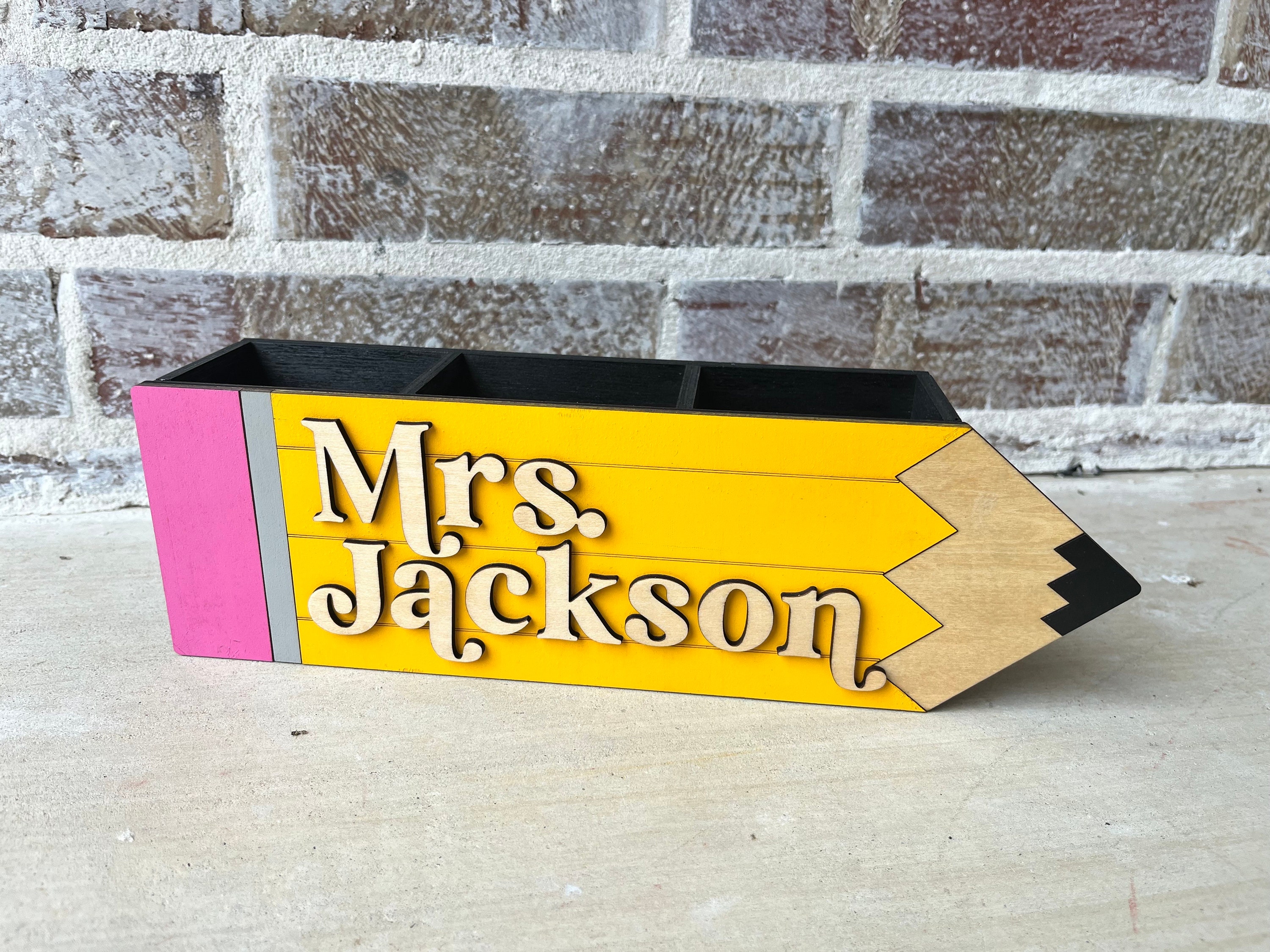 Teacher Gift Custom Pencil Holder With Pen Pencils and Markers- Desk ...