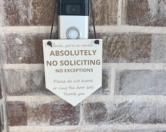 NO soliciting doorbell porch sign