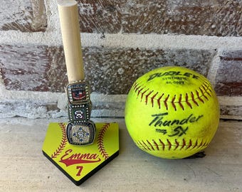 Softball Ring Display Homeplate custom name team gift, championship ring holder