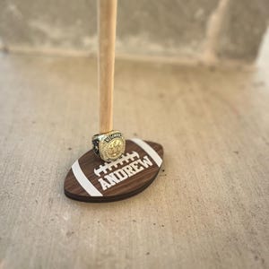 Football Ring Display with custom name, Super Bowl ring, championship ring, tournament ring, team gift