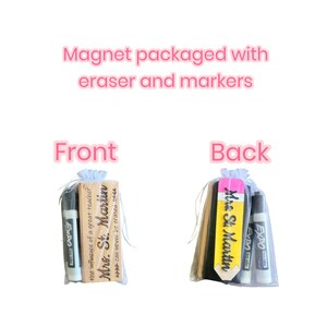 Teacher gift custom post it note holder with pen and/or custom white board eraser and markers image 4
