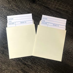 Pochettes pour enveloppes de paiement pour livre de bibliothèque avec cartes, Feuillet autocollant auto-adhésif pour date d'échéance, Cartes d'invitation pour un mariage littéraire, Étiquettes de scrapbooking