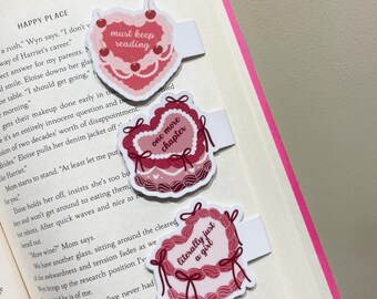 Herzkuchen magnetisches Lesezeichen, niedlicher Girly Leseplatzhalter, buchstäblich nur ein Mädchen, noch ein Kapitel, Must Keep Reading