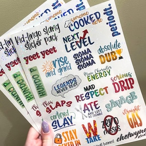 Classroom Reward Sticker, 20-Pack Kid-Lingo Slang Grading Stickers, Motivational Learning Incentive for Schools, Sticker Gifts for Teachers
