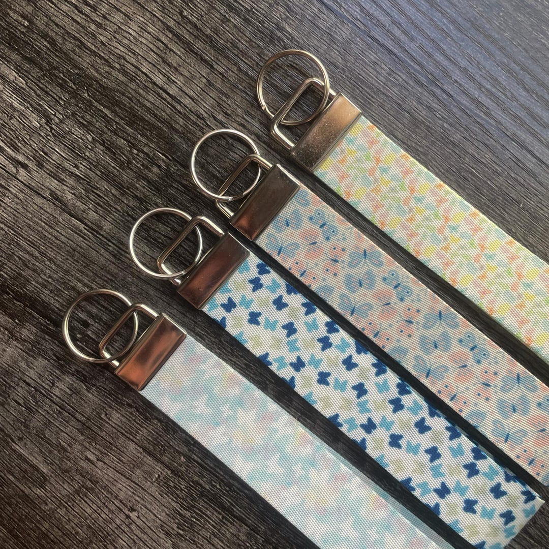 Butterfly Keychain Wristlets, Lanyard for Keys, Key Fob Car Key Holder ...