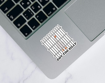 Pegatina de ganso "Too Silly", calcomanía para laptop y botella de agua, linda pegatina impermeable, calcomanía de gansos para iPad, regalo de ganso en la cárcel