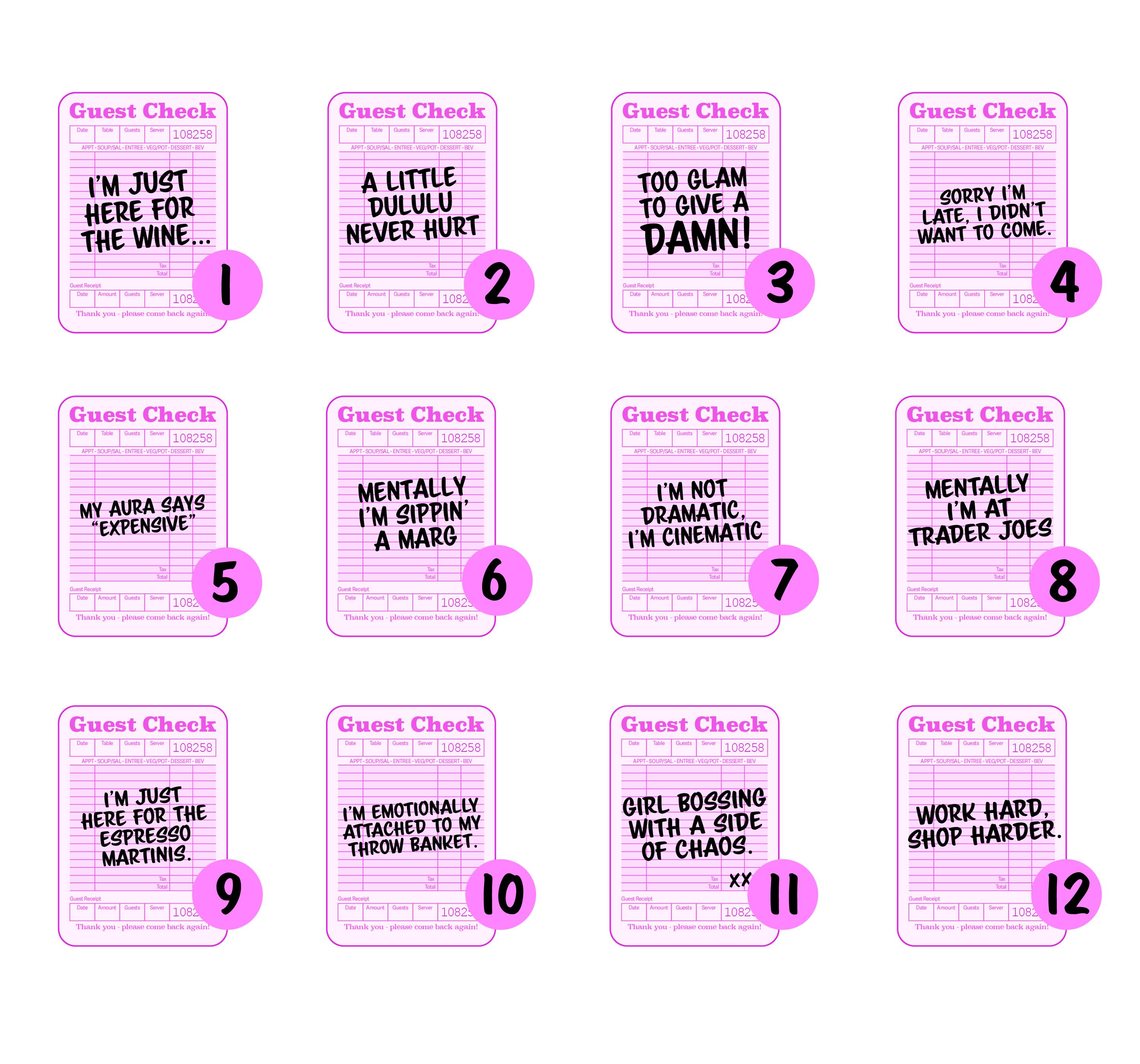 Guest Check Sticker, Girly Laptop Decal, Fun Millennial Water Bottle ...