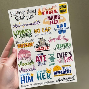 Classroom Reward Sticker, 20-Pack Kid-Lingo Slang Grading Sticker, Motivational Learning Incentive for Schools, Sticker Gifts for Teachers