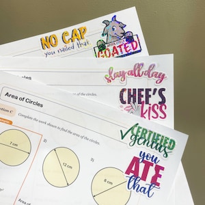 Classroom Reward Sticker, 20-Pack Kid-Lingo Slang Grading Sticker, Motivational Learning Incentive for Schools, Sticker Gifts for Teachers