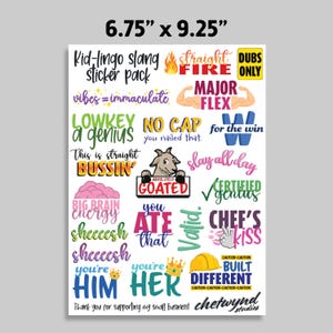 Classroom Reward Sticker, 20-Pack Kid-Lingo Slang Grading Sticker, Motivational Learning Incentive for Schools, Sticker Gifts for Teachers