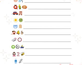 Różowy Baby Shower - Gra Emoji