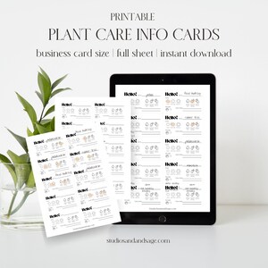 Plant Care Info Cards | Digital Download | Instant Plant Care Resources ...