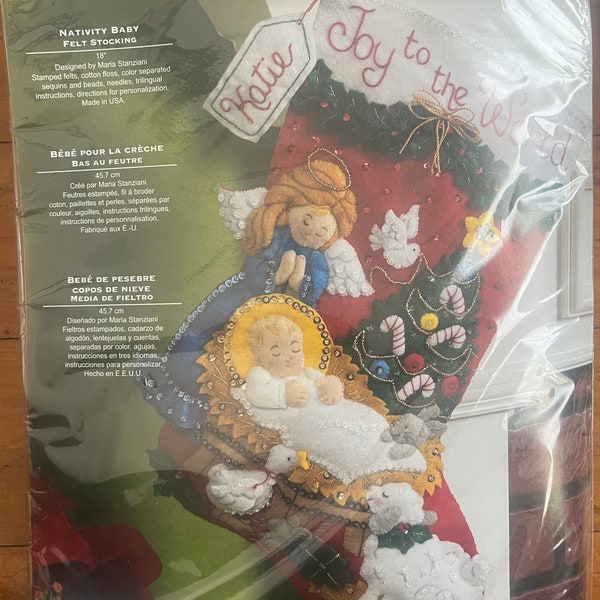 Brand New Sealed Bucilla Nativity Baby Felt Stocking Kit 86170