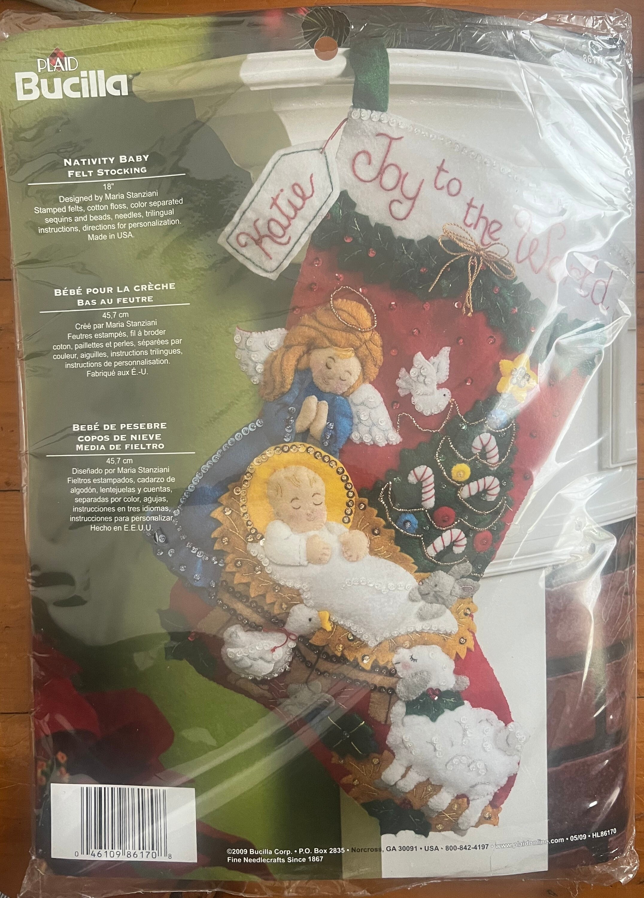 Kit Calza Natalizia Bucilla - In Feltro, 46 Cm, Con Ricamo, Perline E Luci - Decorazione Natale - Foto 6