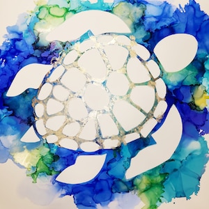 Sea Turtle Alcohol ink