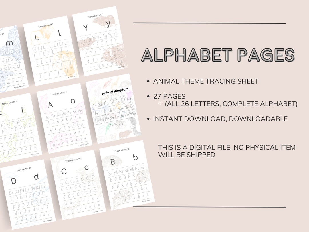 Alphabet Pages Alphabet Worksheets Alphabet Letter - Etsy