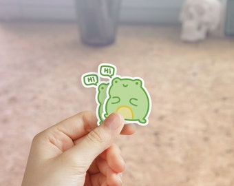 Frog stickers set of 2, Cute little frog kids stickers