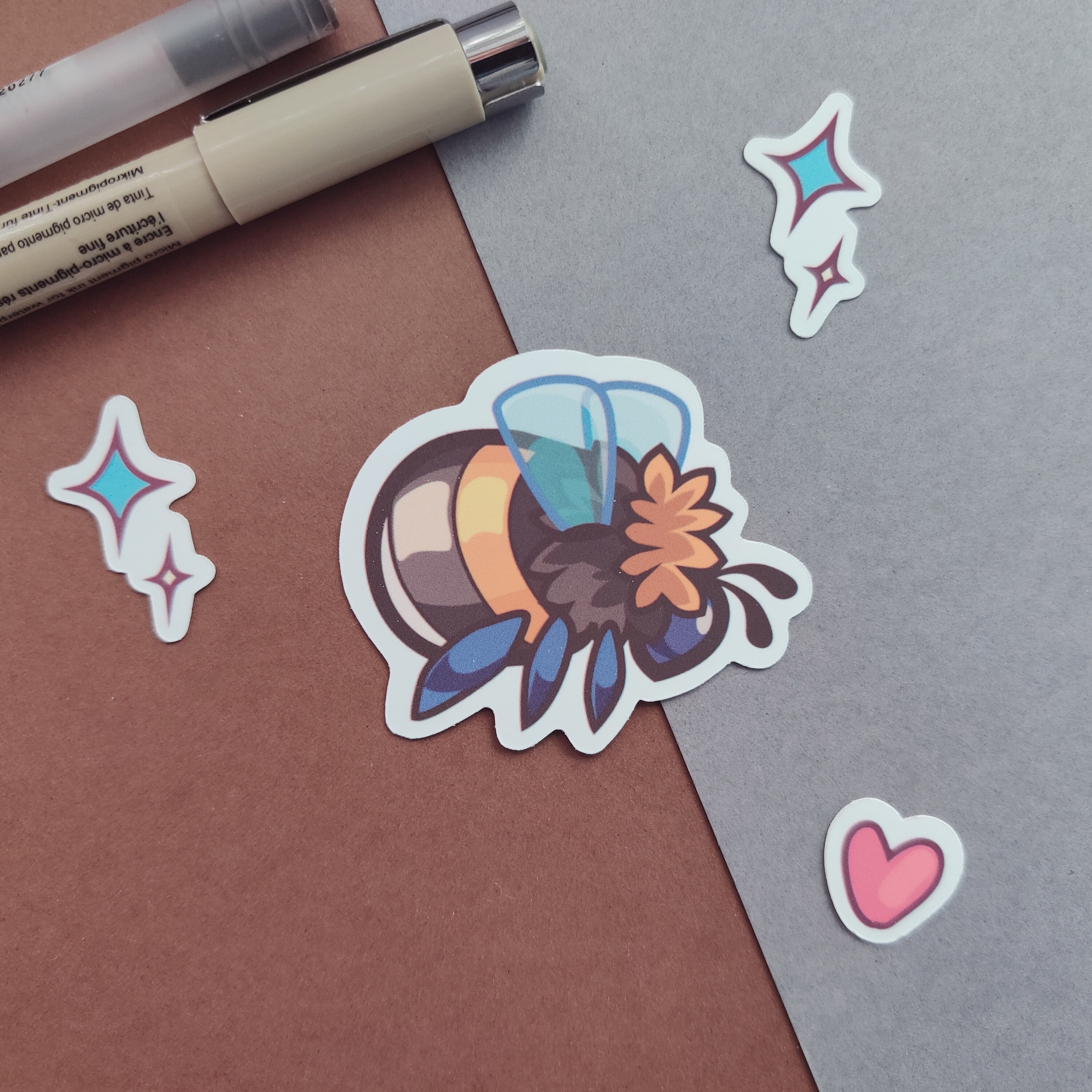 Groovy Colorful Bumblebee Sticker Set of 2 - Etsy