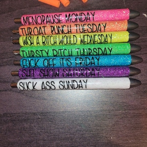 Pen Wrap Days of the Week Set CURSE WORDS