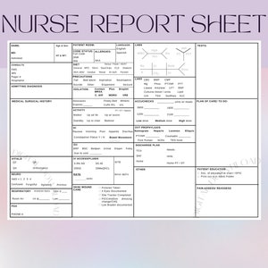 Nurse Report Sheet | RN Report Sheet | Student Nurse | Med Surg Report Sheet | Nursing Student Must Have