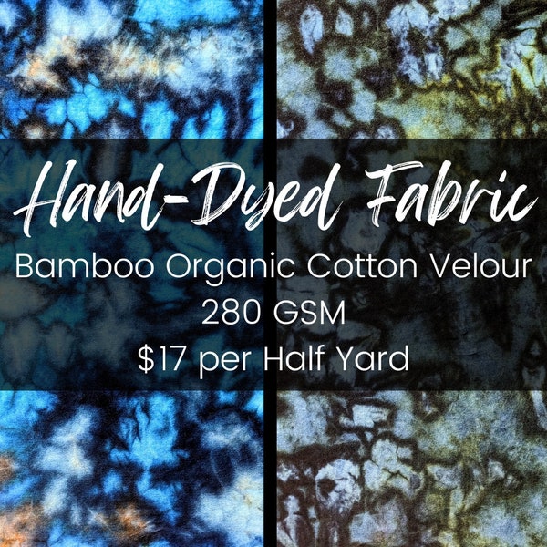 Hand-Dyed Fabric | Bamboo Organic Cotton Velour 280gsm | Half Yard