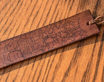 Genuine Leather Hand Made Bookmark, Custom, Gift For Dad