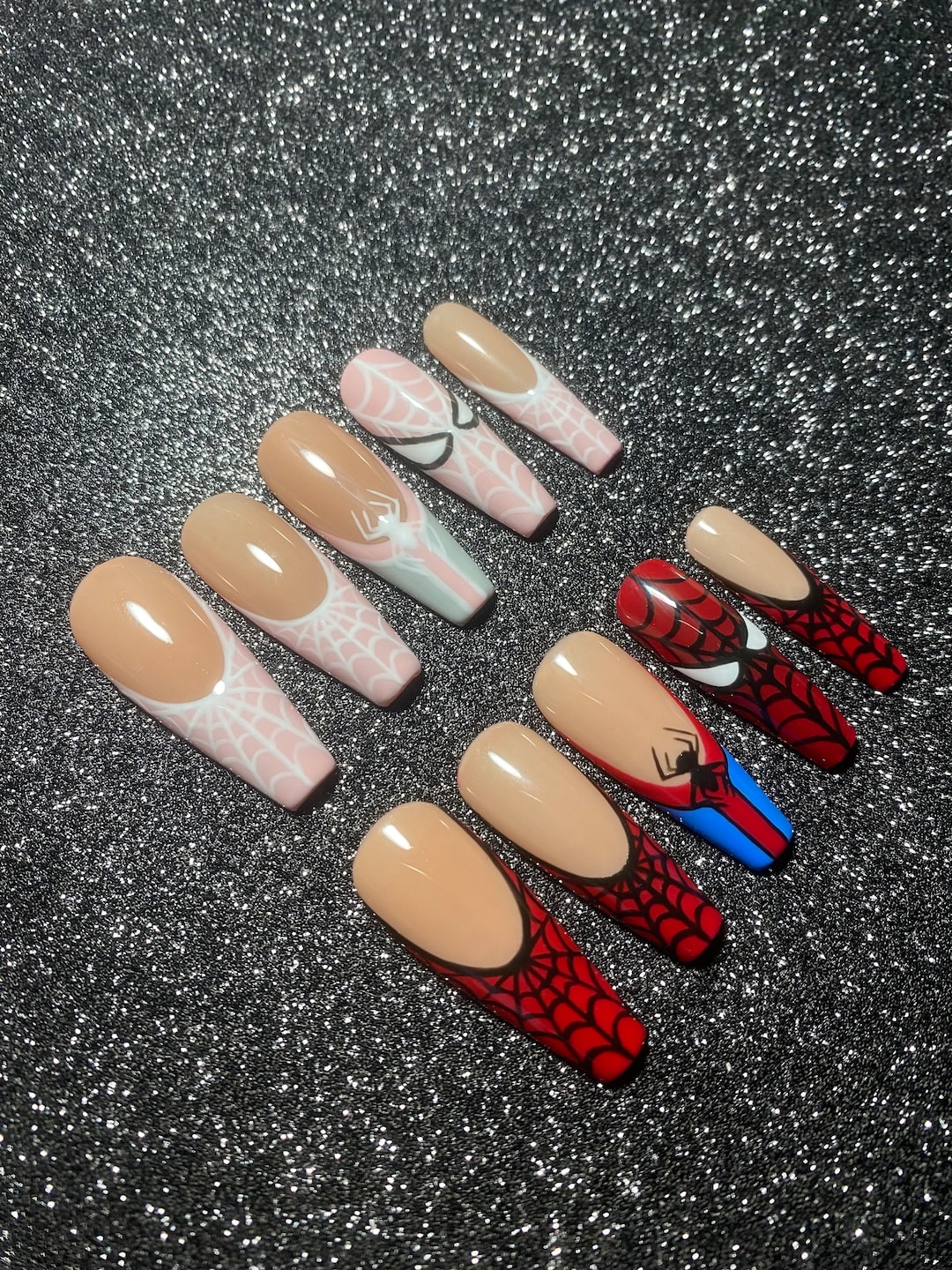 Spider-man Nails - Etsy