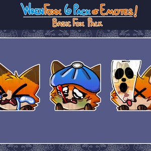 Twitch Emotes - 6 Cute Fox Emotes for Twitch and Discord - Basic Pack ...