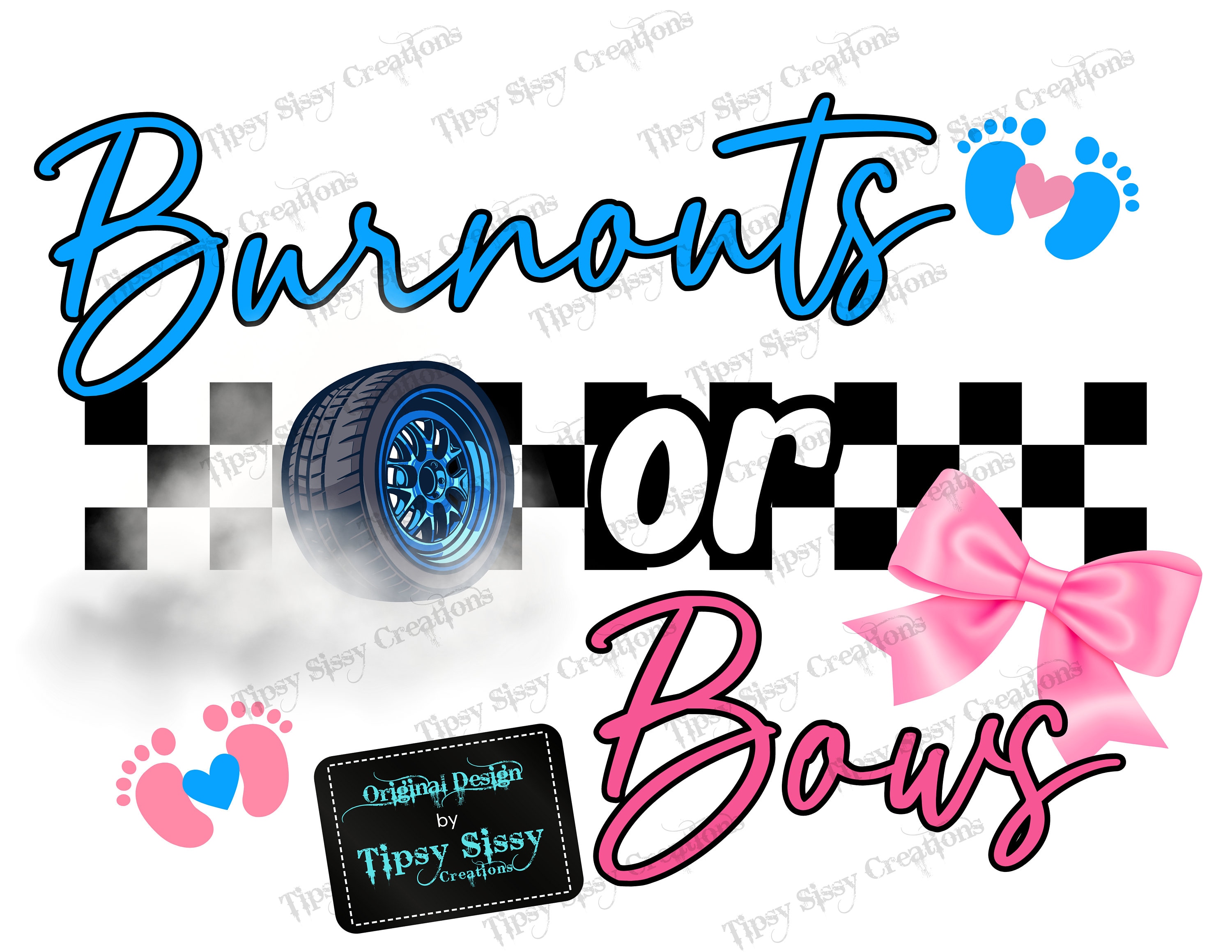 Burnouts Or Bows Gender Reveal T-Shirt - Lustiges Oma Ankündigungs Shirt