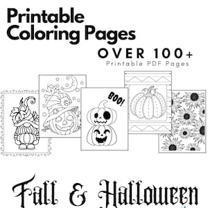 Fall & Halloween Printable Coloring Pages 100+ - Etsy