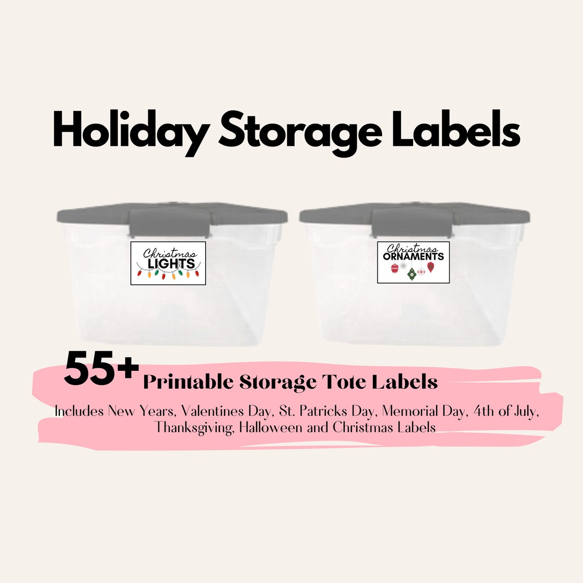 Printable Holiday Storage Labels Etsy