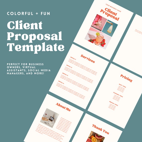 Client Proposal Template | Social Media Manager, Virtual Assistant, and Freelancer | Business Proposal | Client Proposal | Canva Template