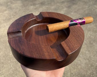 Hardwood Cigar Ashtray - Round
