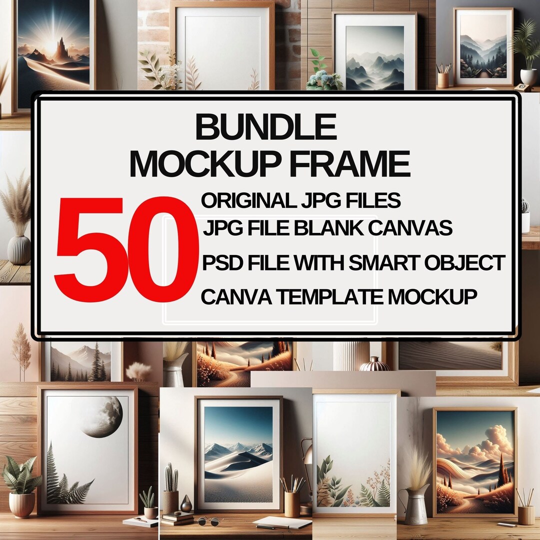 Frames Mockup Bundle Set,frame Mockup Bundle,mockup Frame Psd,psd Smart ...