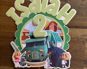 Trash Truck Cake Topper  - Trash Truck  Birthday - Trash Truck  Cake - Boy & Girl Birthday