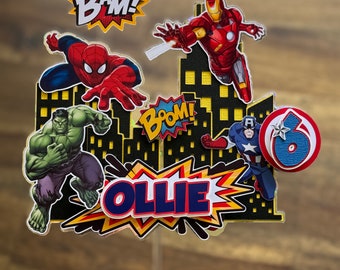 The Avengers Marvel Cake Topper - The Avengers Marvel Birthday - The Avengers Marvel Cake - Boy & Girl Birthday - Thor Hulk Iron Man