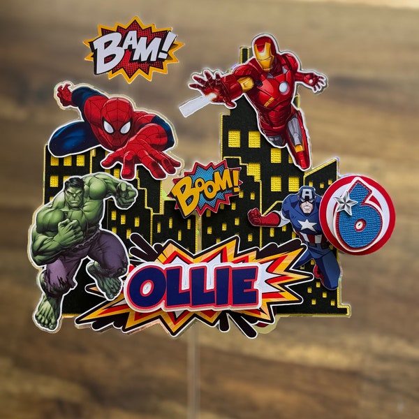 The Avengers Marvel Cake Topper - The Avengers Marvel Birthday - The Avengers Marvel Cake - Boy & Girl Birthday - Thor Hulk Iron Man