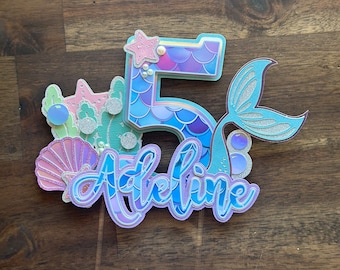Mermaid Cake Topper - Mermaid Birthday - Mermaid Cake - Boy & Girl Birthday