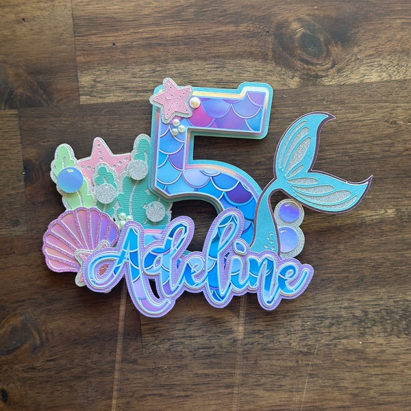 Mermaid Cake Topper - Mermaid Birthday - Mermaid Cake - Boy & Girl Birthday
