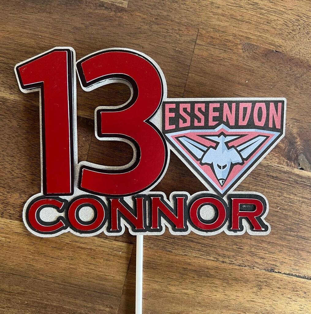 Afl Cake Topper Afl Essedon Birthday Afl Essedon Cake Etsy Australia