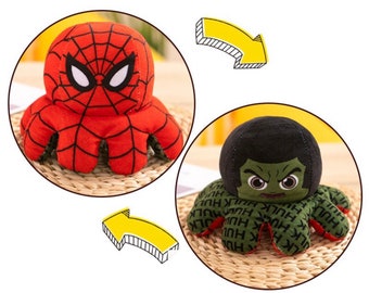 2 for 1 Spider Strong Green Man Reversible Octopus Plush Toy soft birthday gift for kid party favor toddler Ship SAME DAY USA