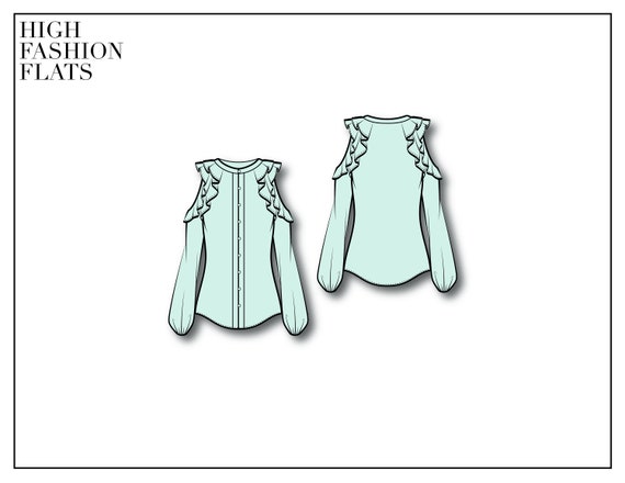Buy WOMEN'S BLOUSE Fashion Design Flat Sketches to Download Online in India  - Etsy