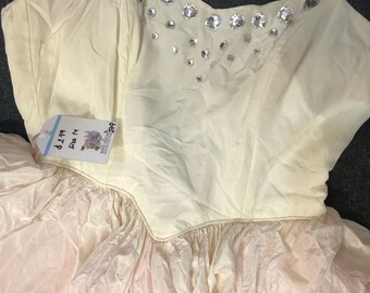 Pink Tulle Off-Shoulder Wedding Ball Gown - Size 14
