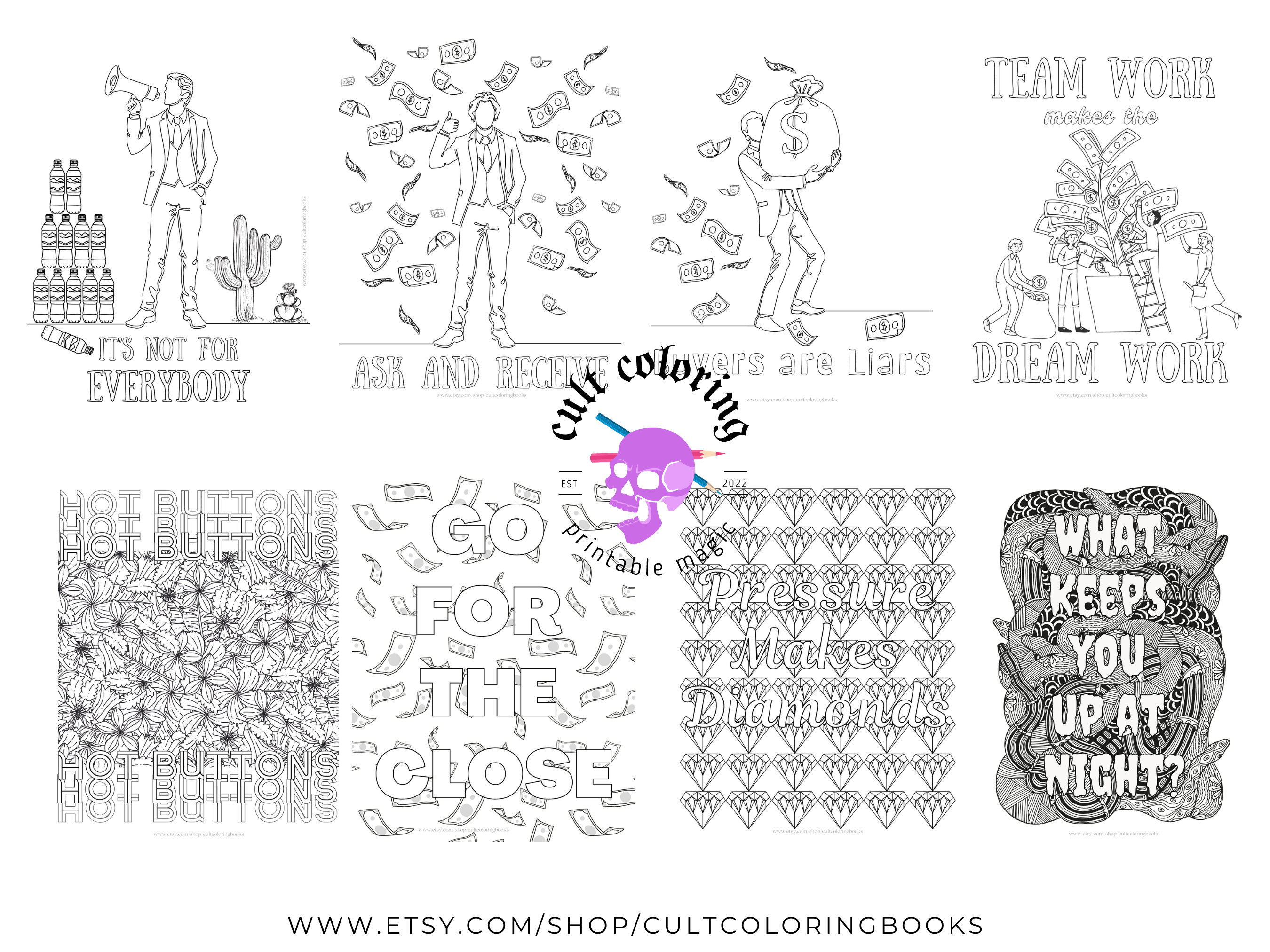 Coloring is for Closers: Printable Adult Coloring Pages Sales - Etsy