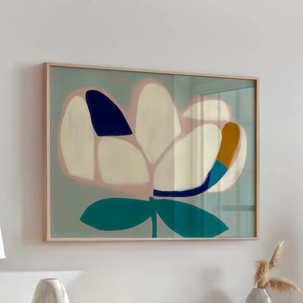 Abstract Floral Art Print: Modern Botanical Wall Decor