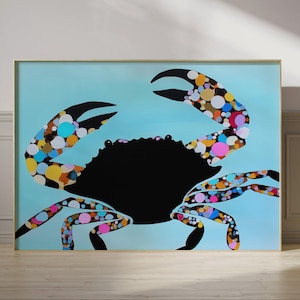 Colorful Crab Art Print | Ocean Animal Wall Decor | Coastal Beach House Art | Nautical Nursery Print | Sea Life Marine Artwork