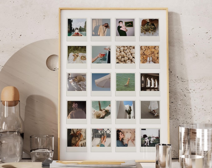 Personalized Polaroid Photo Collage: Custom Framed Friendship Wall Art