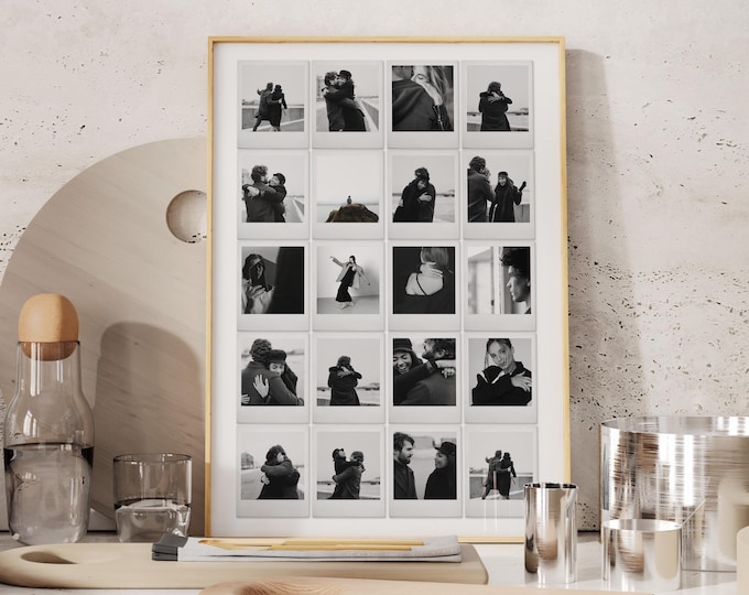 Personalized Polaroid Photo Collage Print | Anniversary Gift