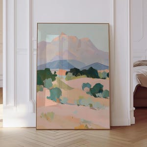 Abstract Mountain Landscape Print: Modern Southwestern Wall Art